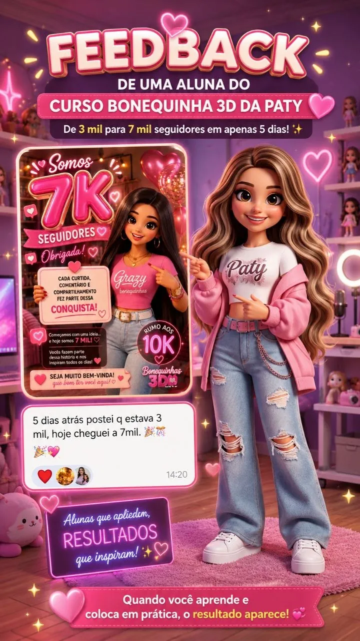 Aluna que saiu de 3 mil para 7 mil seguidores em apenas 5 dias